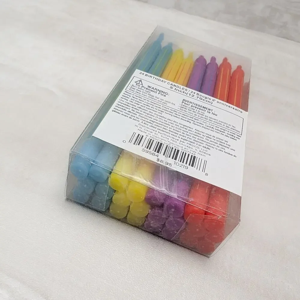 Papyrus Candles - Heart Candle Cake Topper & 24 Birthday Candles - New in Box